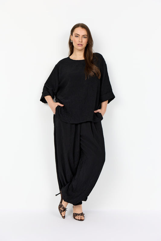 WaANIA 2 - Bluse med Struktur - Sort