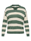CarMeddie - Stribet Strikbluse med Krave
