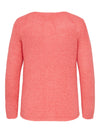 CARGEENA - Strik med V-hals - Coral & Navy