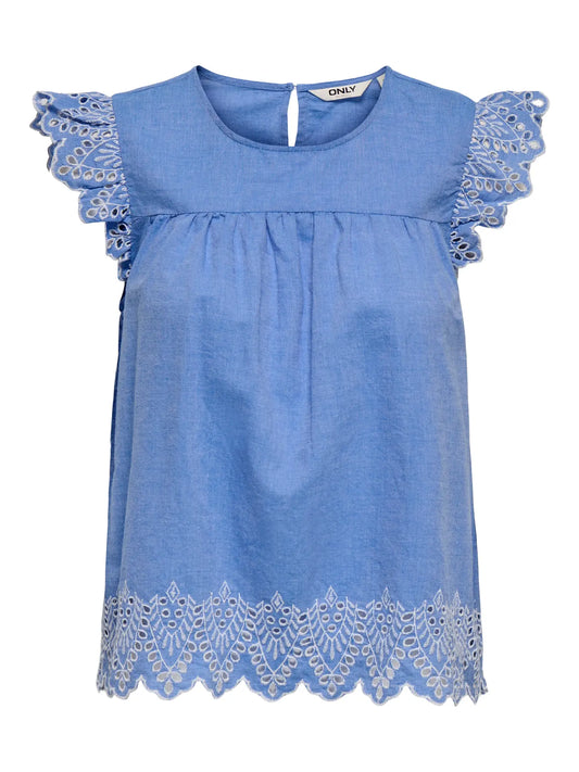 CarTulum - Bluse med Broderi