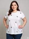 CARMILDA - Kortærmet T-shirt med Broderier