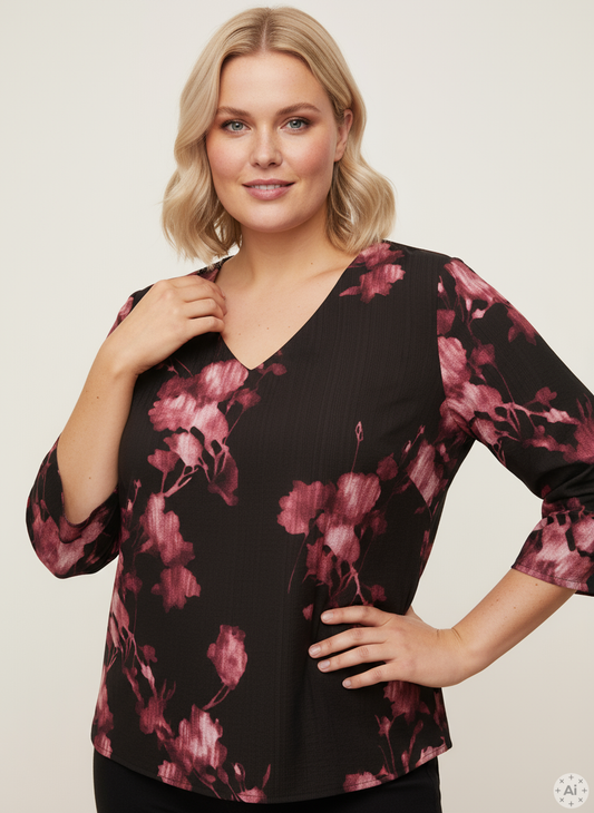 CARCAMILLE - Bluse med 3/4 ærmer