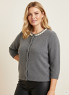VmcOcean - Kortærmet Cardigan Med Perler