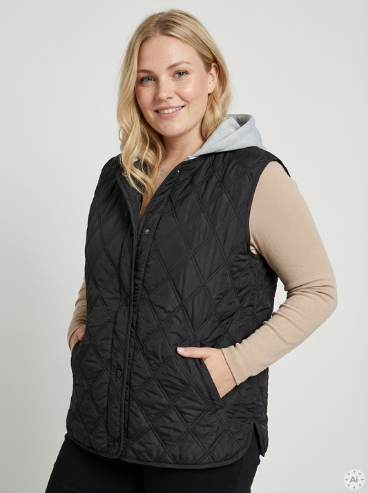 CarRisso - Quiltet Vest med Hætte