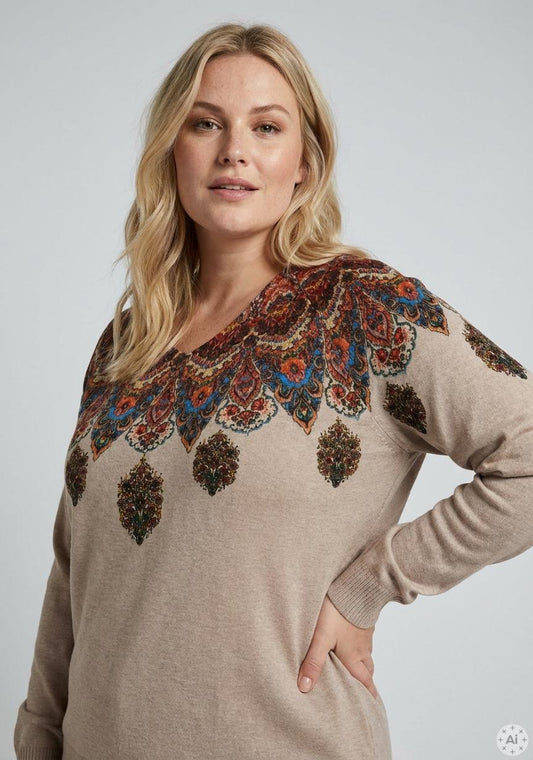 OxKnitted 63064 - Strikk med print