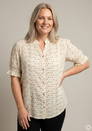 CpLOUISE - Kortærmet Skjortebluse