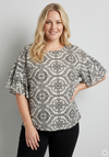 Ox63292 -  Bluse med Flæseærmer