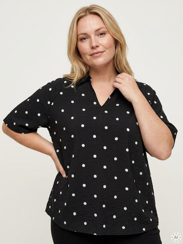 CarCarrie - Dot V-hals Bluse