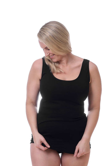 PlEssential Singlet - Svart topp bomull