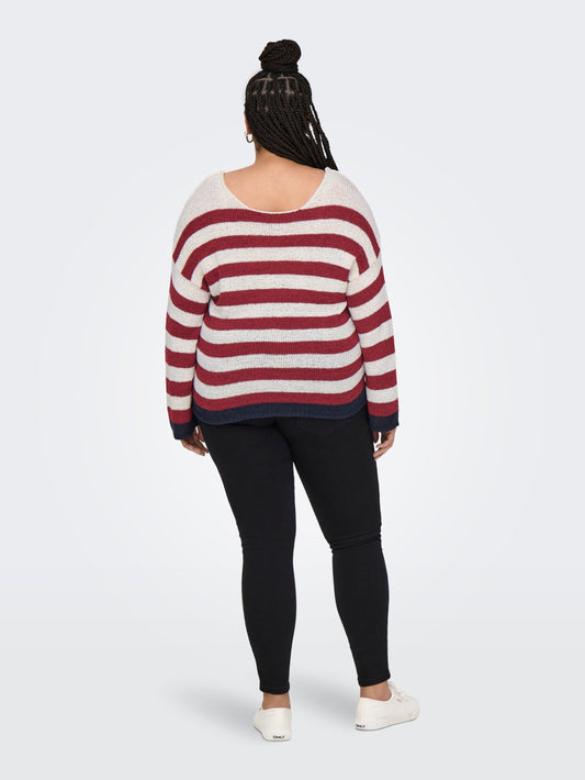 CARGENNA - Strikbluse med V-hals