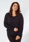 Bluse i crepe-viscose fra Kaffe Curve-Pluspige