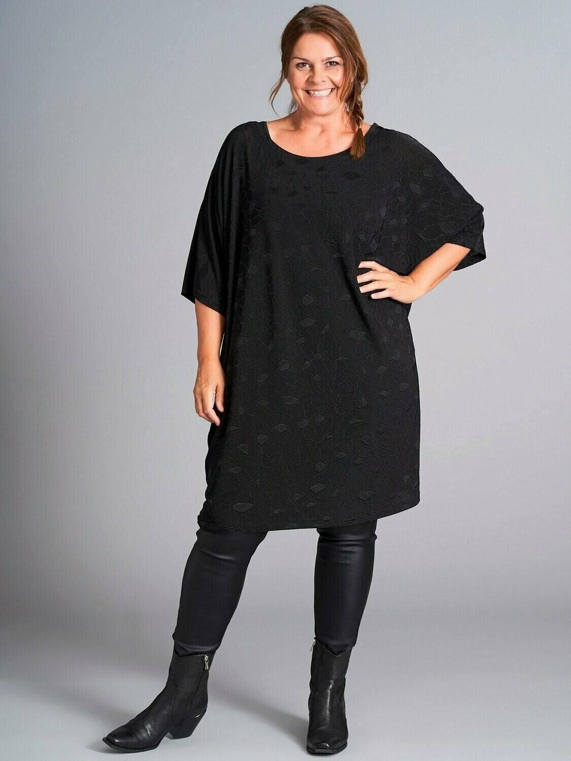 Coated legging i skind-look fra Sandgaard-Pluspige
