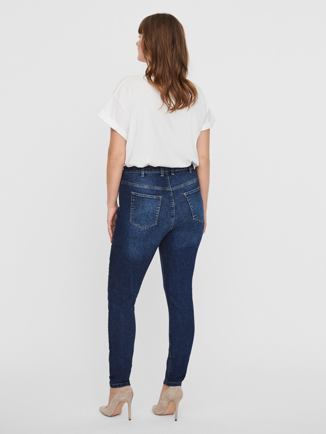 Stretchy jeans med høj talje smalle ben fra Junarose!-Pluspige