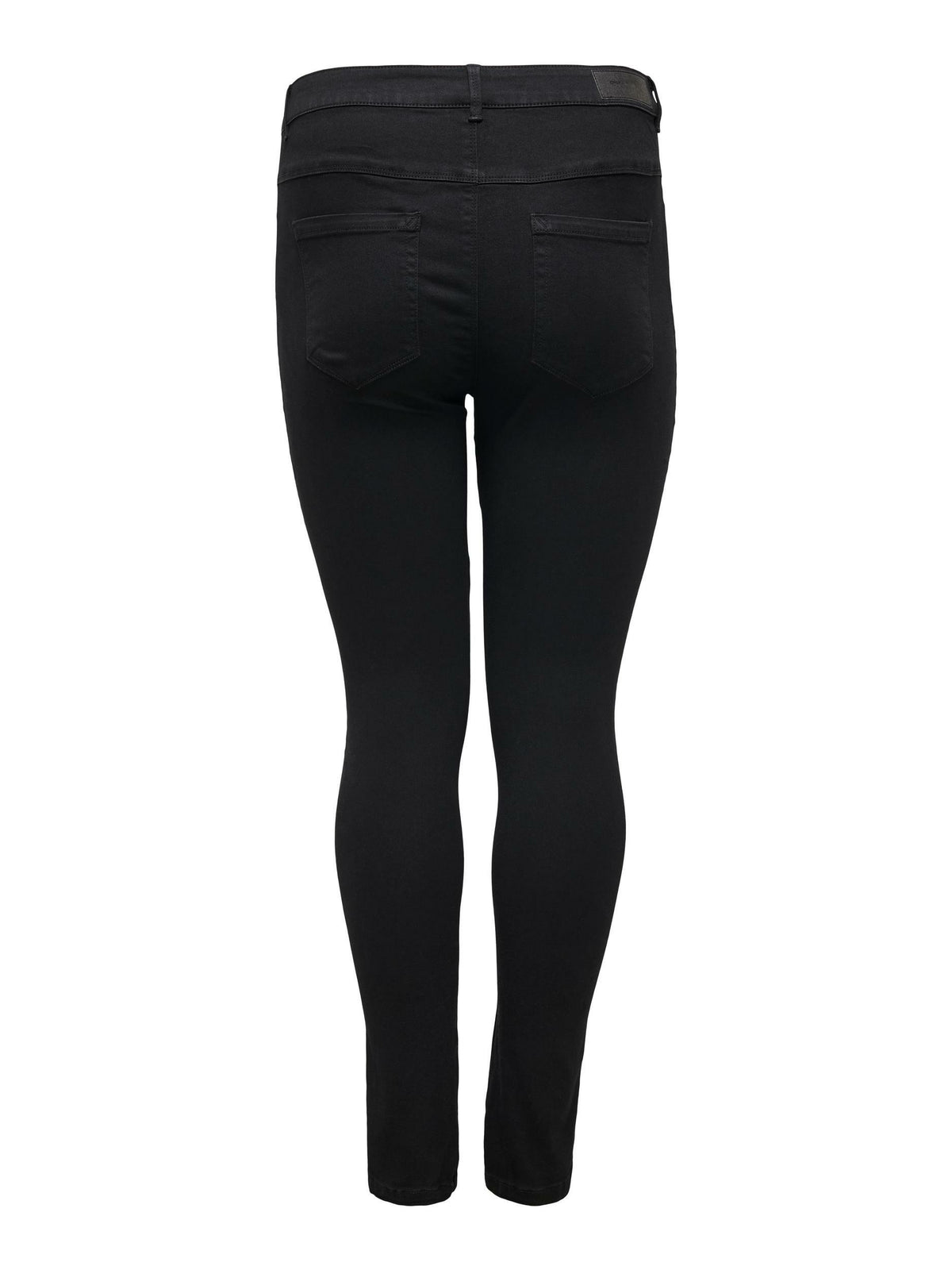 Sort jeans med høj talje og knaplukning fra Carmakoma.-Pluspige
