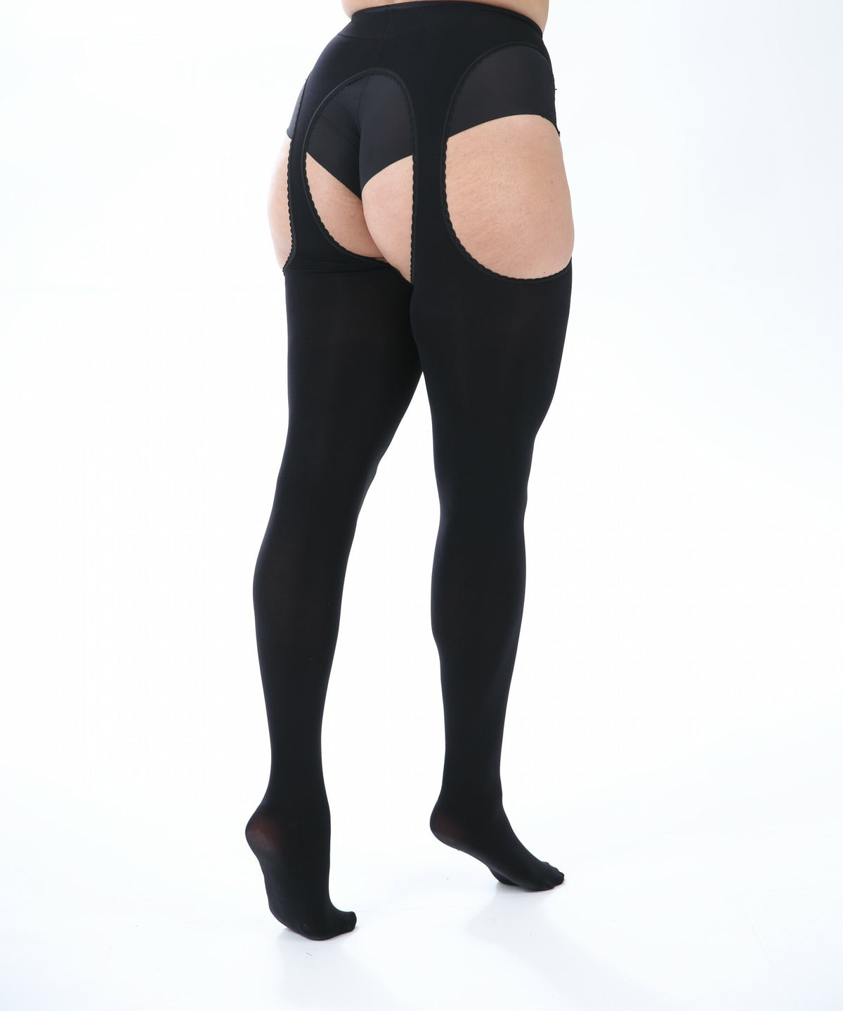 Bodyfree strømpebukser med strømpeholder-look fra Pamela Mann.-Pluspige