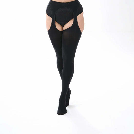 Bodyfree strømpebukser med strømpeholder-look fra Pamela Mann.-Pluspige