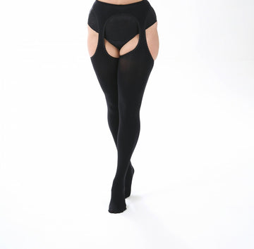 Bodyfree strømpebukser med strømpeholder-look fra Pamela Mann.-Pluspige
