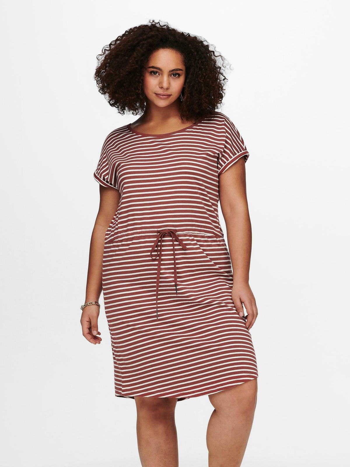 CarApril Knee Dress Stripe-Pluspige