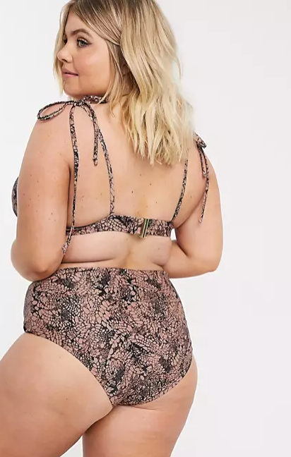 Bikini-trusse med slangeprint fra Vero Moda Curve-Pluspige