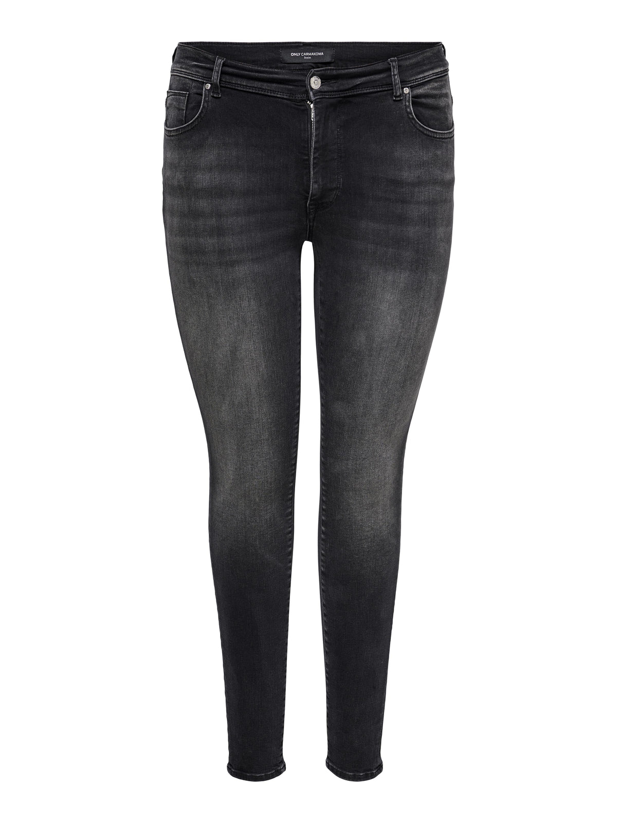 Forvaskede jeans med høj talje fra Carmakoma-Pluspige
