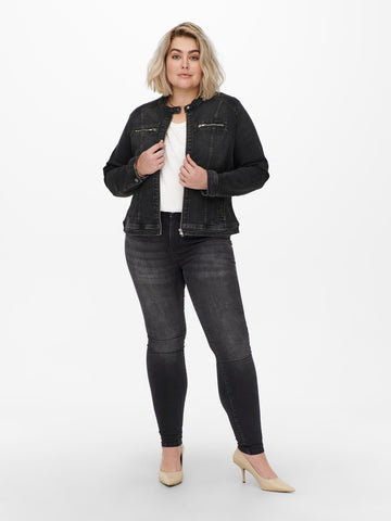 Forvaskede jeans med høj talje fra Carmakoma-Pluspige